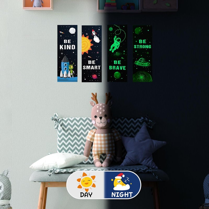 Robmoda Glow in The Dark Stars Boys Room Wall Decor, Planet Space Motivational Wall Art Inspirational Sticker, Peel and Stick Wall Decal Room Nursery Decorations - Image 4